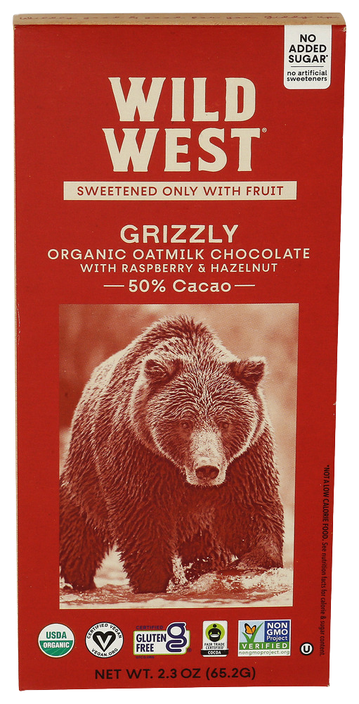 Wild West Grizzly Organic Oat Milk Chocolate Bar - 2.3 OZ