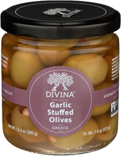 Divina Garlic Stuffed Olives - 7.7 OZ