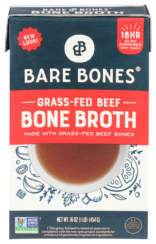 Bare Bones Grass Fed Beef Broth - 16 OZ