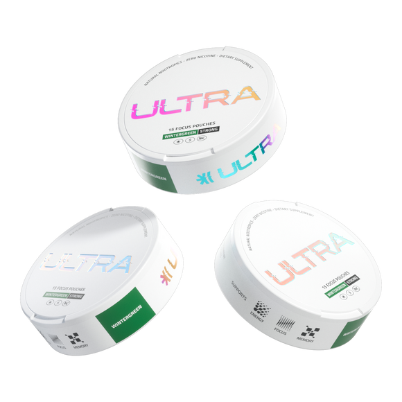 Ultra Pouches - Ultra Focus Pouches (Wintergreen) - No Nicotine, No Caffeine