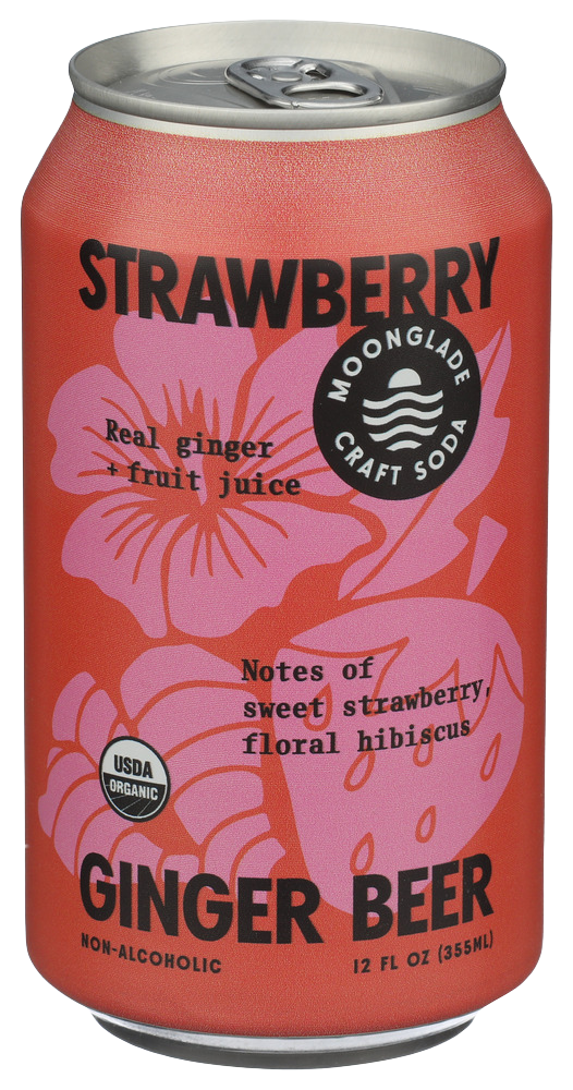 Moonglade Organic Strawberry Hibiscus Ginger Beer - 12 FO