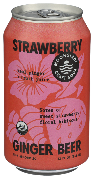 Moonglade Organic Strawberry Hibiscus Ginger Beer - 12 FO