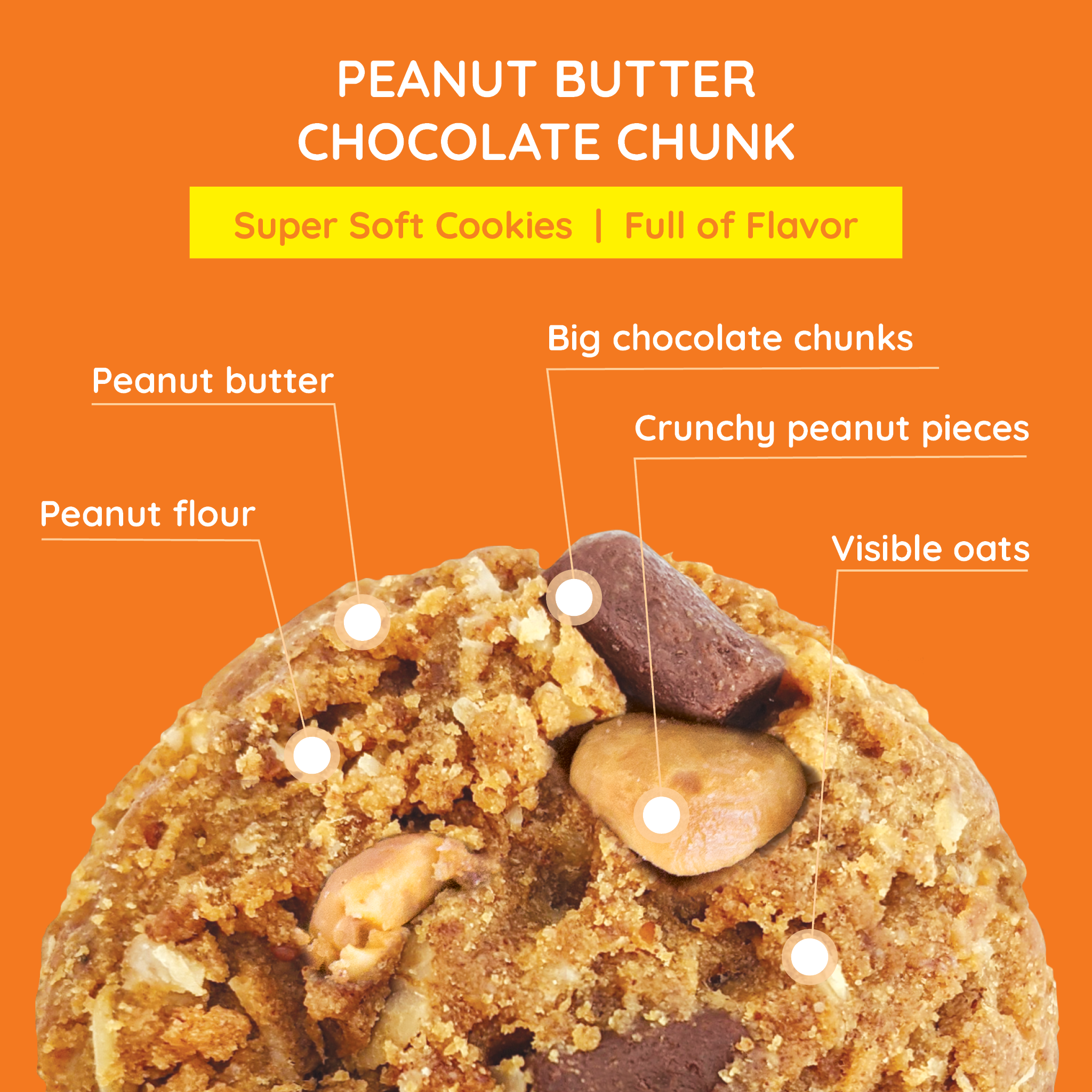 Peanut Butter Chocolate Chunk Cookies - Individually Wrapped