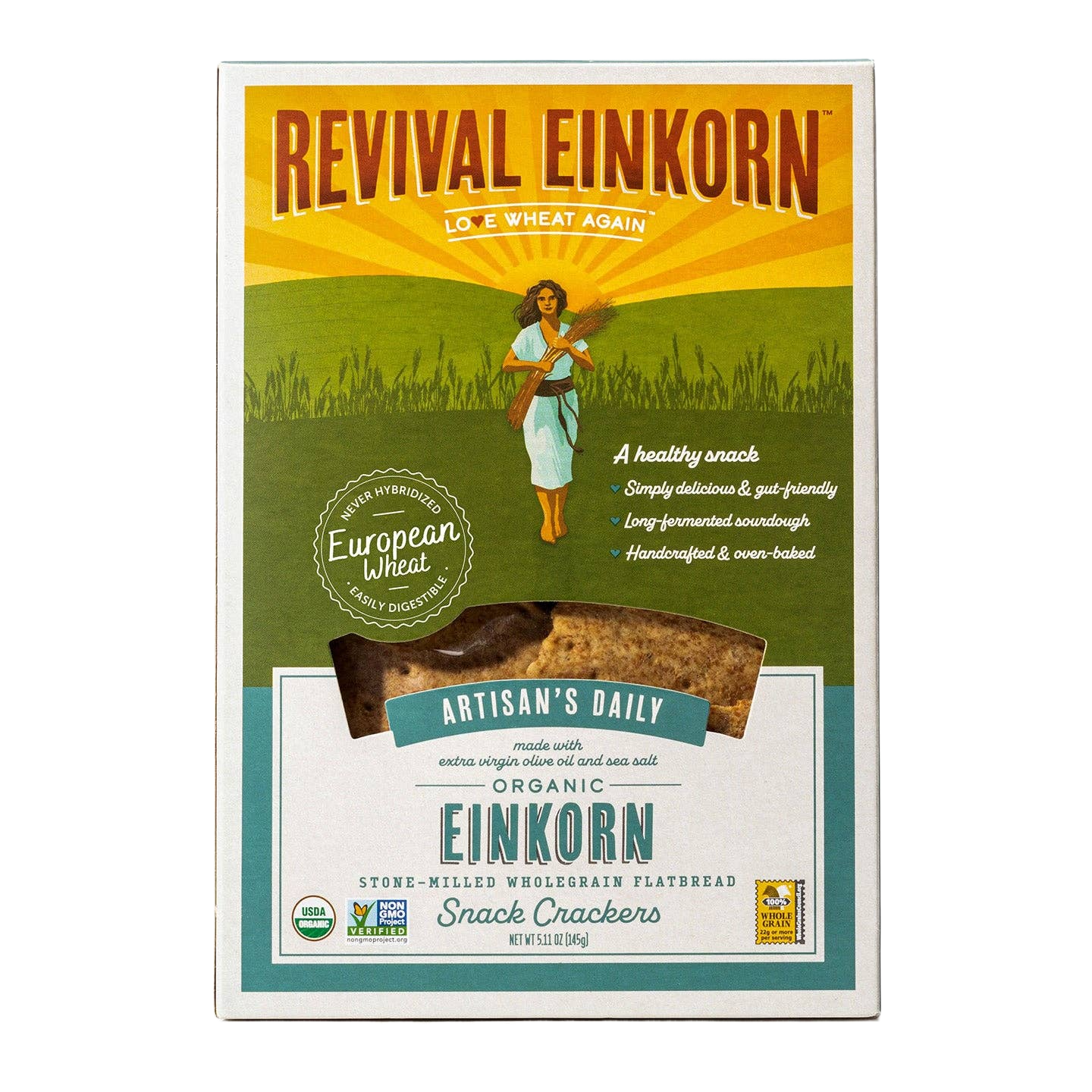 Organic Einkorn Artisan’s Daily Crackers . 5.11 OZ