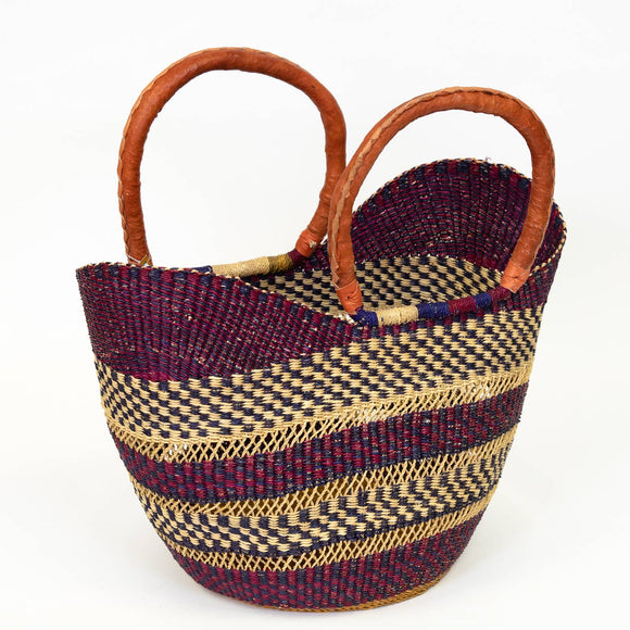 Tote Basket Bag, U-Shopper multi-color: Multicolor Open Weave