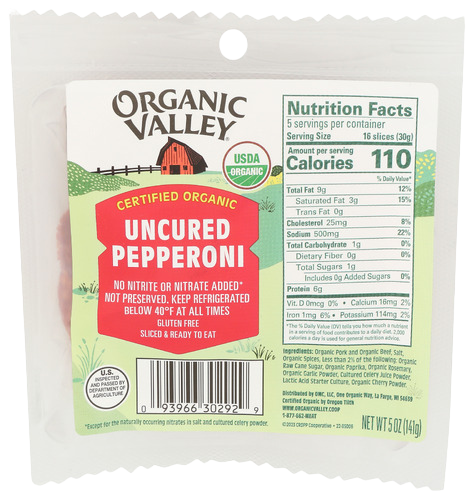 Organic Pepperoni Slices - 5 OZ
