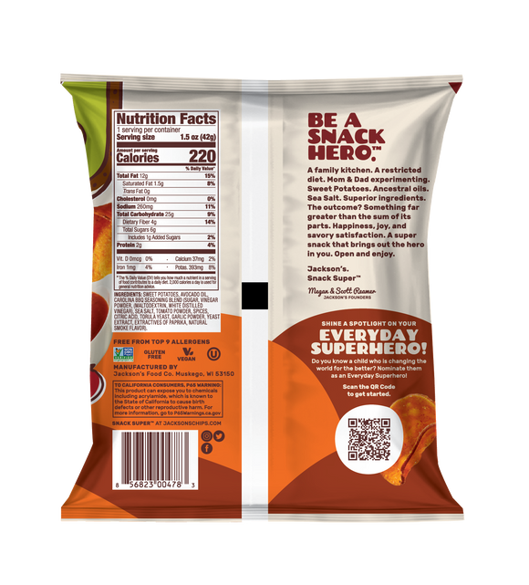 Carolina BBQ Sweet Potato Chips 1.5oz (Avacado Oil/ Non-GMO)
