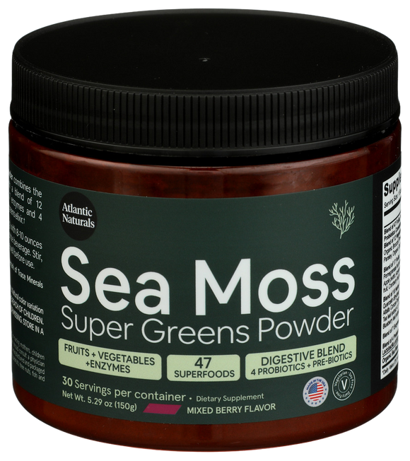 Atlantic Naturals Berry Sea Moss Super Greens Powder - 5.29 OZ