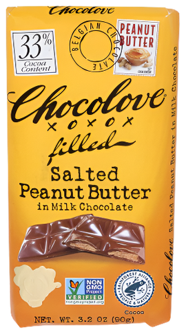 Chocolove Salted Peanut Butter Milk Chocolate Bar - 3.2 OZ