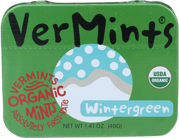 Vermints Organic Wintergreen Mints - 1.41 OZ