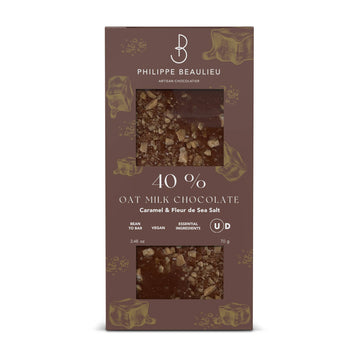 Philippe Beaulieu 40% Oat Milk Vegan Caramel & Fleur de Sea Salt Chocolate Bar
