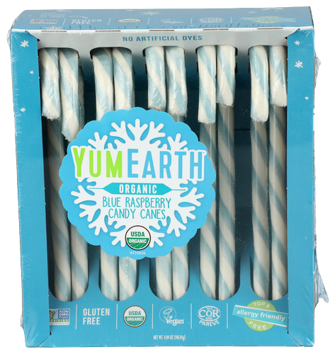Yumearth Organic Blue Raspberry Candy Canes - 4.94 OZ
