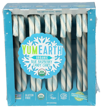 Yumearth Organic Blue Raspberry Candy Canes - 4.94 OZ