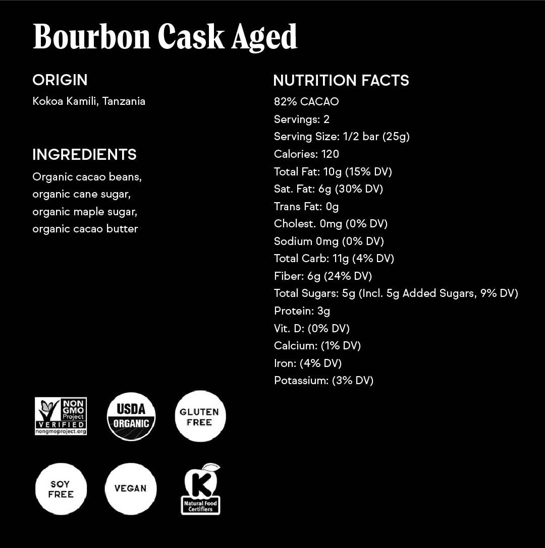 Bourbon Cask Aged Chocolate Bar - 1.8 OZ