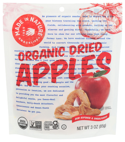 Made In Nature Dried Apples - 3 OZ