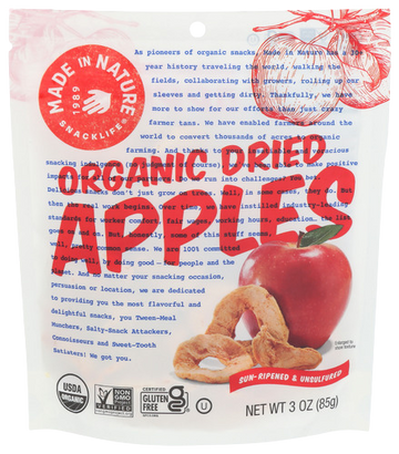 Made In Nature Dried Apples - 3 OZ