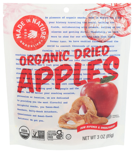 Organic Dried Apples - 3 OZ