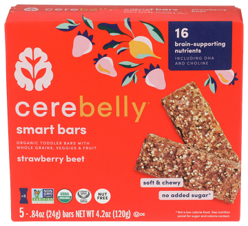Cerebelly Strawberry Beat Smart Bars - 4.2 OZ