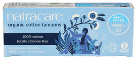 Natracare Super Non-Applicator Organic Cotton Tampons - 20 PC