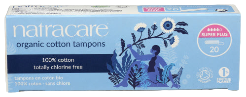 Natracare Super Plus Non-Applicator Organic Cotton Tampons - 20 PC