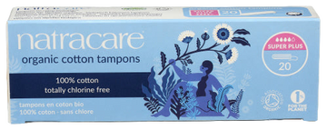 Natracare Super Plus Non-Applicator Organic Cotton Tampons - 20 PC