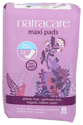 Natracare Organic Cotton Super Maxi Pads - 12 PC
