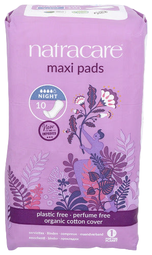 Natracare Night Time Maxi Pads - 10 PC