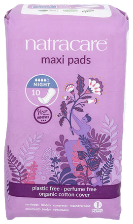 Natracare Night Time Maxi Pads - 10 PC