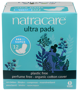 Natracare Ultra Super Pad with Wings - 12 EA