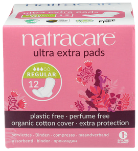 Natracare Ultra Extra Regular Pads with Wings - 12 PC