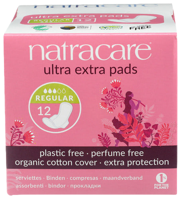 Natracare Ultra Extra Regular Pads with Wings - 12 PC