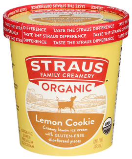Straus Organic Lemon Cookie Ice Cream - 1 PT