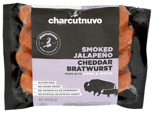 Smoked Jalapeno Pork & Bison Bratwurst - 10 OZ