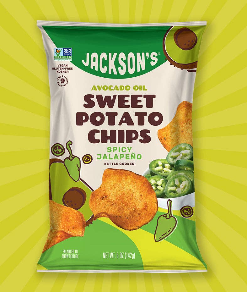 Jackson's Spicy Jalapeno Sweet Potato Chips With Avocado