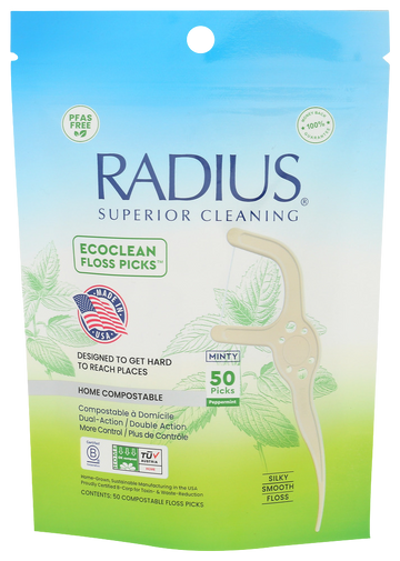 Radius Adult Peppermint Floss Picks - 50 CT