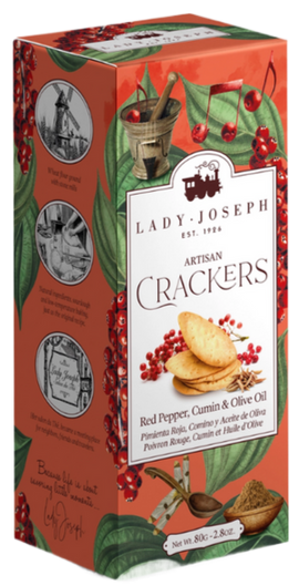 Artisan Vegan Crackers with Red Pepper, Cumin and Olive Oil