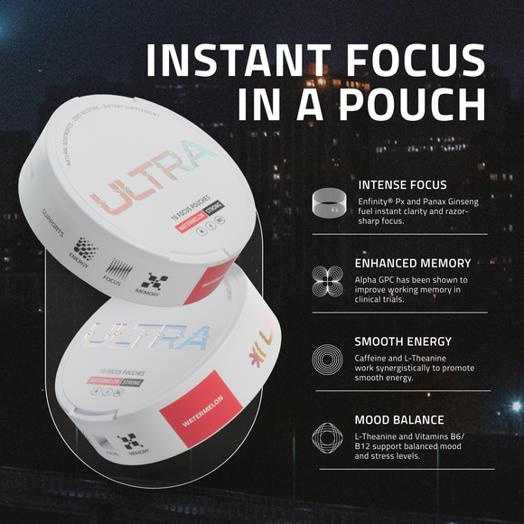 Ultra Pouches - Ultra Focus Pouches (Watermelon) - No Nicotine, No Caffeine