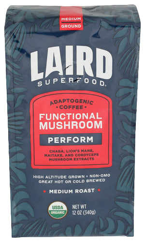 Laird PERFORM Functional Mushroom Medium Roast Coffee - 12 OZ