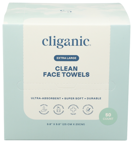 Cliganic Face Towels - 50 CT
