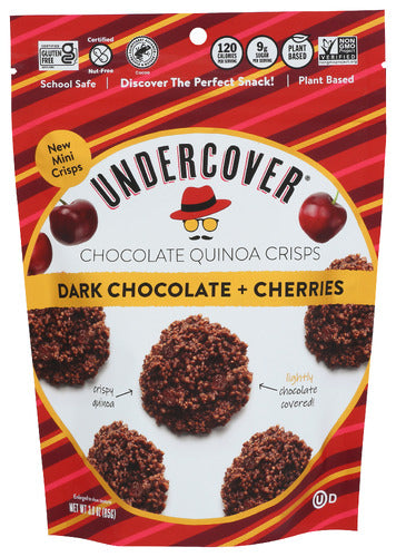Undercover Dark Chocolate + Cherries Quinoa Crisps - 3 OZ