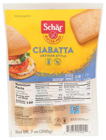 Schar Artisan Style Ciabatta - 7 OZ