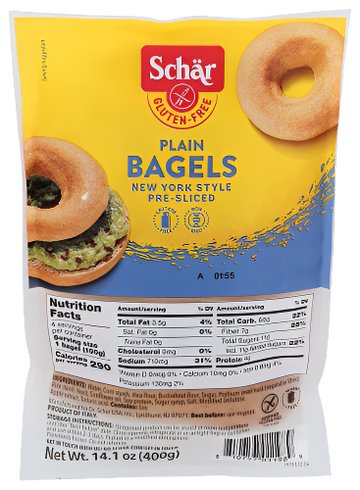 Schar Plain Bagels - 14.1 OZ