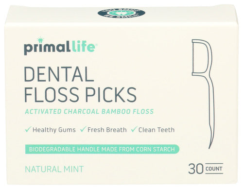 Charcoal Bamboo Dental Floss Picks