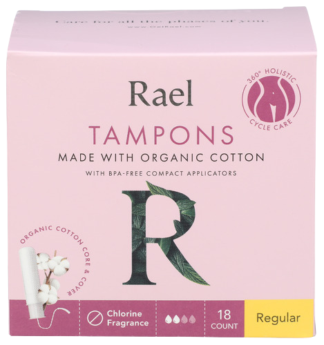 Organic Regular Cotton Tampons - 18 EA
