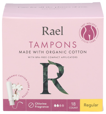 Organic Regular Cotton Tampons - 18 EA