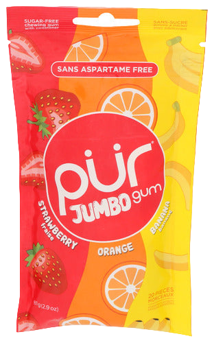 Pur Strawberry & Banana Jumbo Gum - 20 PC