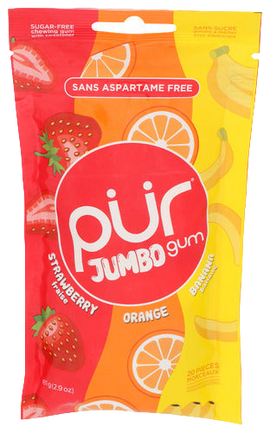 Pur Strawberry & Banana Jumbo Gum - 20 PC