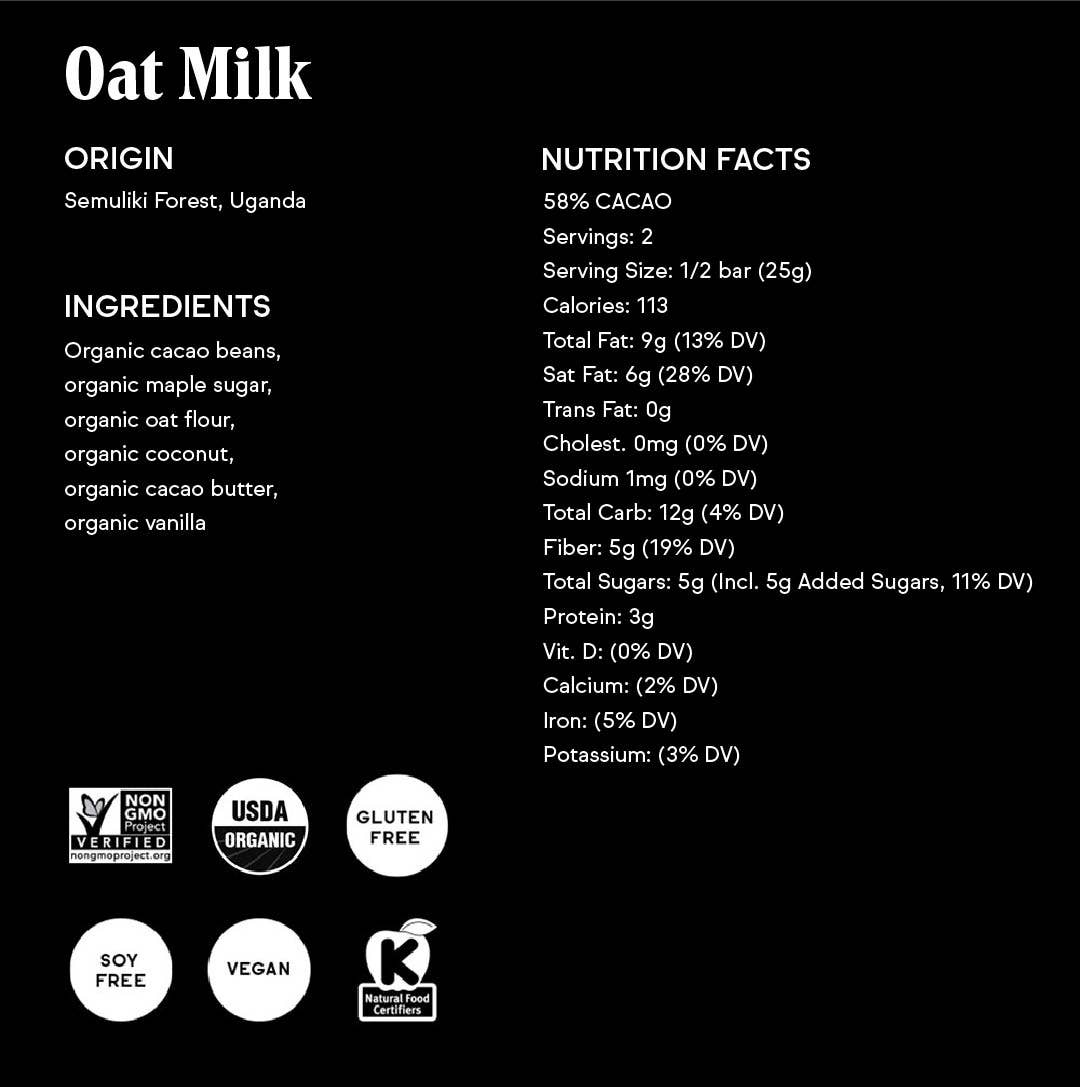 58% Oat Milk Chocolate Bar