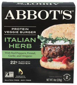 Abbot's Italian Herb Veggie Burger - 8 OZ