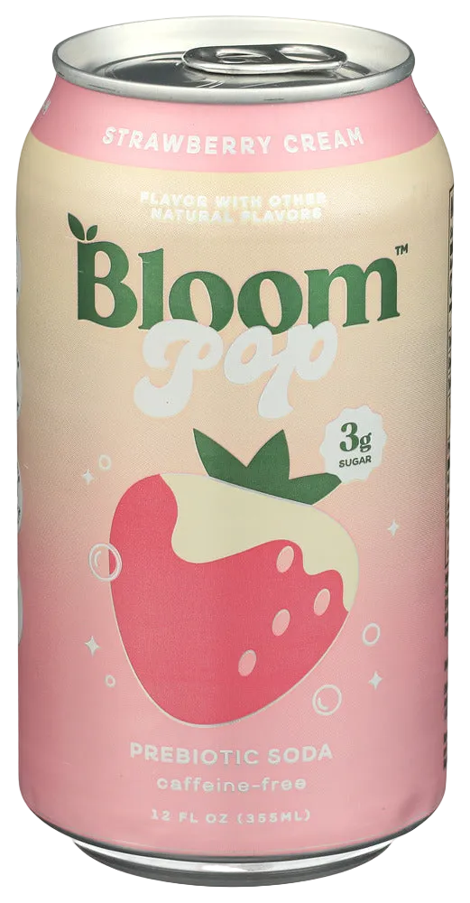 Bloom Strawberry Cream Prebiotic Soda - 12 FO